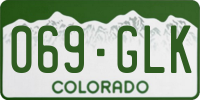 CO license plate 069GLK