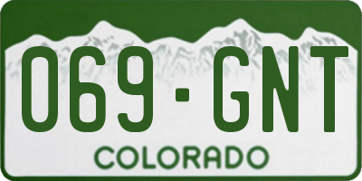 CO license plate 069GNT