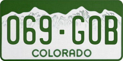 CO license plate 069GOB