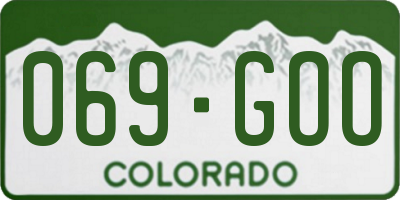 CO license plate 069GOO