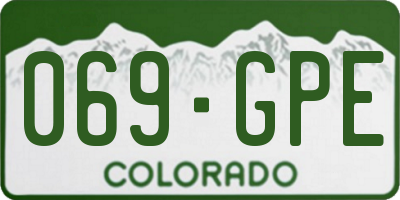 CO license plate 069GPE