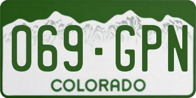 CO license plate 069GPN