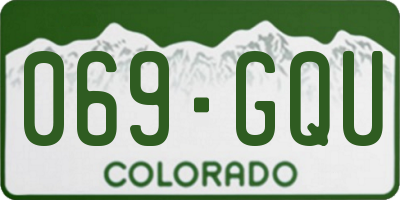 CO license plate 069GQU