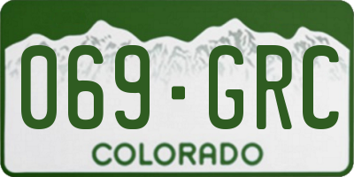 CO license plate 069GRC