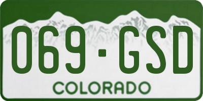 CO license plate 069GSD