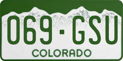 CO license plate 069GSU