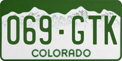 CO license plate 069GTK