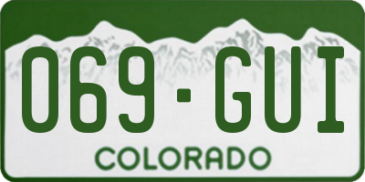 CO license plate 069GUI