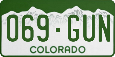 CO license plate 069GUN