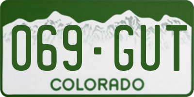 CO license plate 069GUT