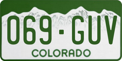 CO license plate 069GUV
