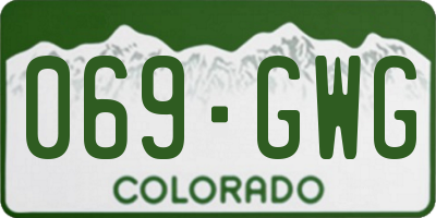CO license plate 069GWG