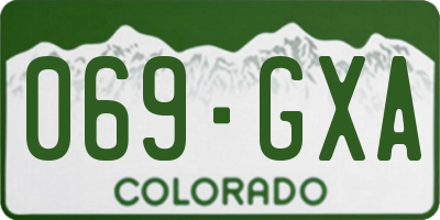 CO license plate 069GXA
