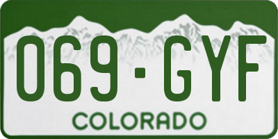 CO license plate 069GYF