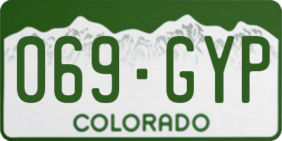 CO license plate 069GYP