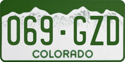CO license plate 069GZD