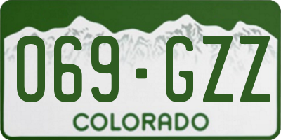 CO license plate 069GZZ