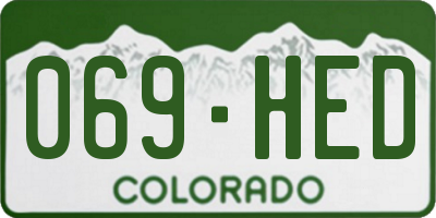 CO license plate 069HED