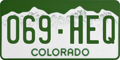 CO license plate 069HEQ