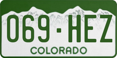 CO license plate 069HEZ