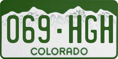 CO license plate 069HGH
