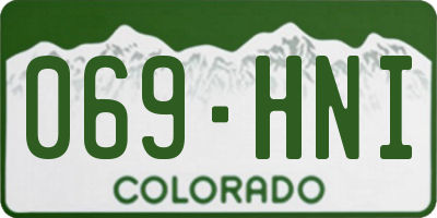 CO license plate 069HNI
