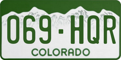 CO license plate 069HQR
