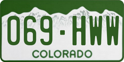 CO license plate 069HWW