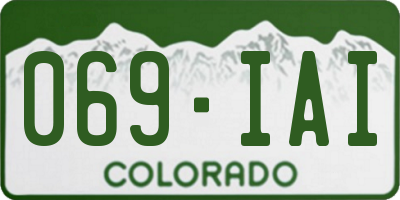CO license plate 069IAI
