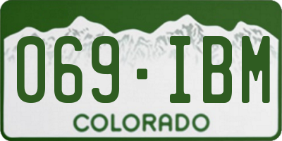 CO license plate 069IBM