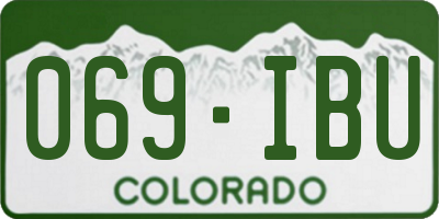 CO license plate 069IBU
