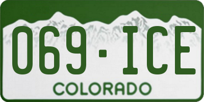 CO license plate 069ICE