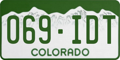 CO license plate 069IDT