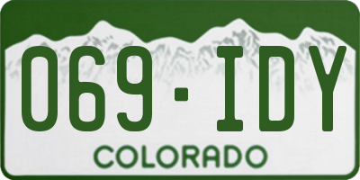 CO license plate 069IDY