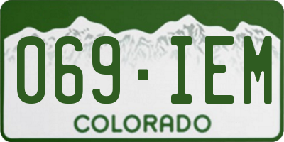 CO license plate 069IEM
