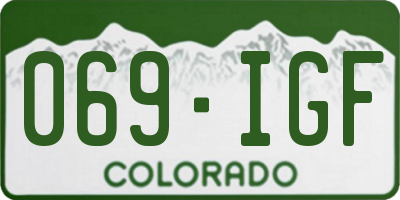CO license plate 069IGF