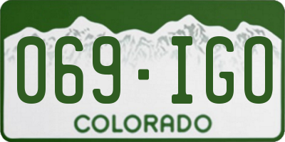 CO license plate 069IGO