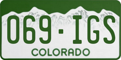 CO license plate 069IGS
