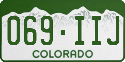 CO license plate 069IIJ