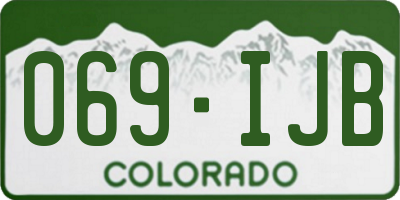 CO license plate 069IJB