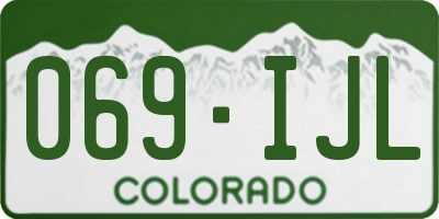 CO license plate 069IJL