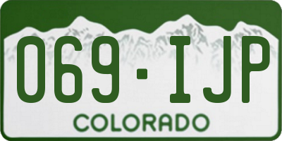 CO license plate 069IJP