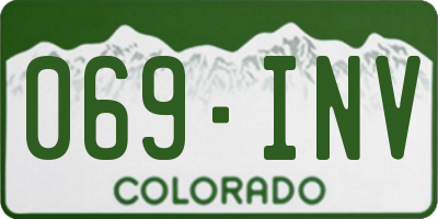 CO license plate 069INV