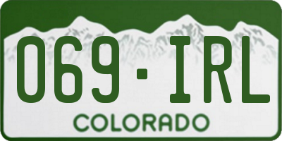 CO license plate 069IRL