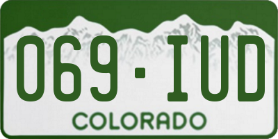 CO license plate 069IUD
