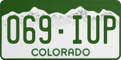 CO license plate 069IUP