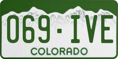 CO license plate 069IVE