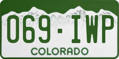 CO license plate 069IWP