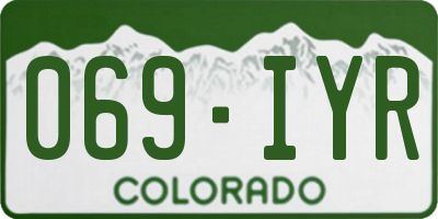 CO license plate 069IYR