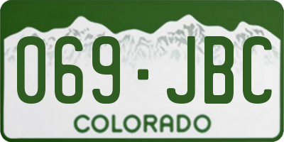 CO license plate 069JBC